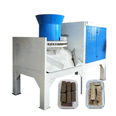 How does a wood briquette press machine work